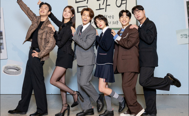 【PHOTO】SUPER JUNIOR ドンヘ＆イ・ソルら、新ドラマ「男と女」制作発表会に出席