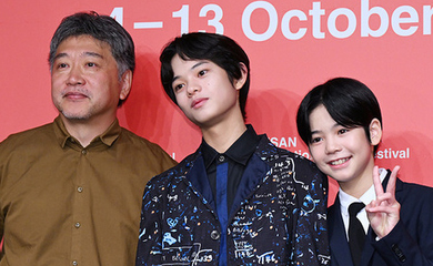 【PHOTO】是枝裕和監督＆黒川想矢＆柊木陽太、映画「怪物」の記者懇談会に出席