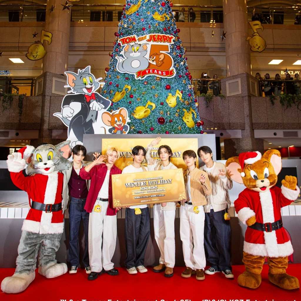 BOYNEXTDOOR、横浜ランドマークプラザのメインツリー点灯式に登場!トムとジェリーとの再会に歓喜