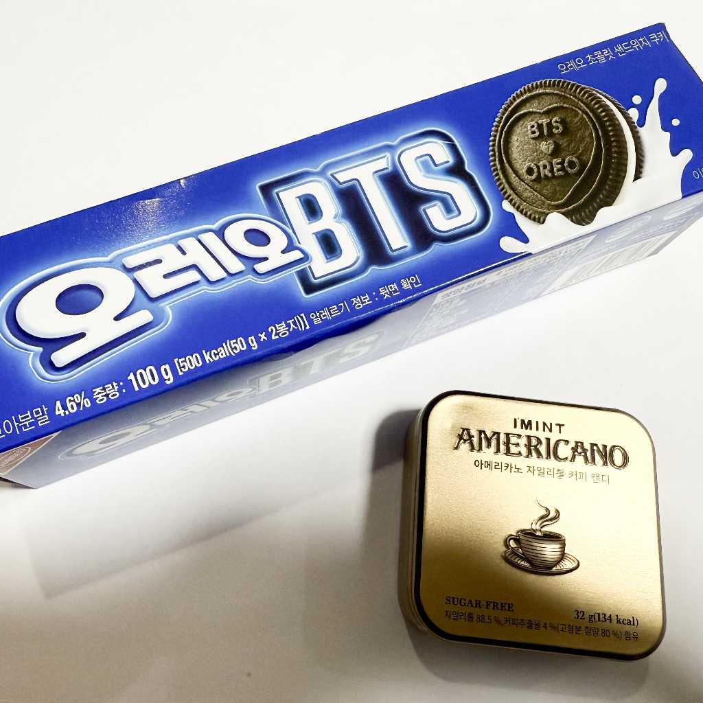 韓国で見つけた気になるお菓子!BTSコラボの「オレオ」・「I'MINT 」コーヒーキャンディを実食レビュー