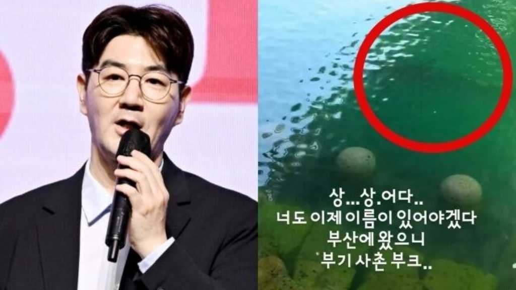 釜山の親水公園に全長3メートル超のサメが出没…俳優ハン・サンジンが注意呼びかけ