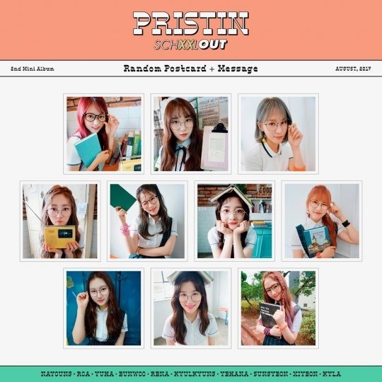 PRISTIN、2ndミニアルバム「SCHXXL OUT」プレビューイメージ公開…10人10色のポストカードに視線集中 - Kstyle