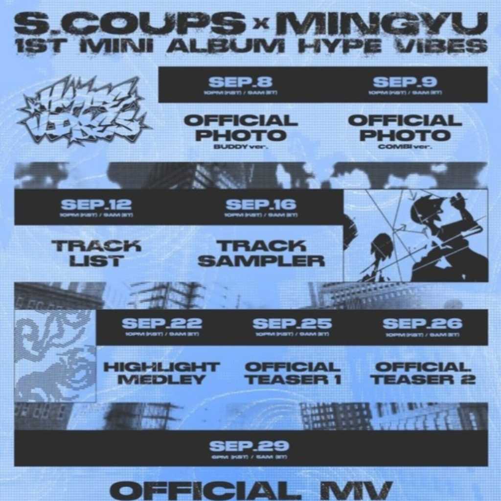 SEVENTEENのS․COUPS&ミンギュ、1stミニアルバム「HYPE VIBES」プロモーションスケジュール公開