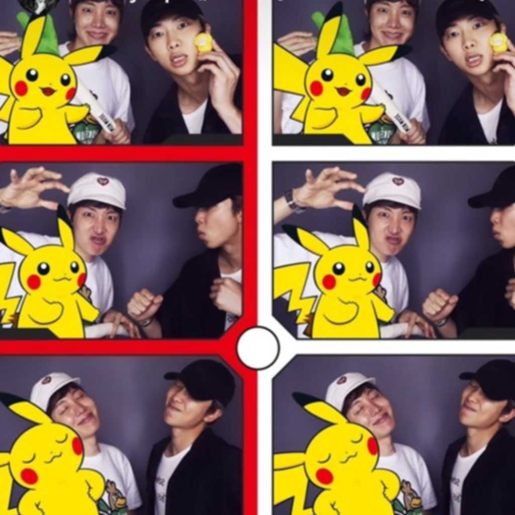 BTSのRM＆J-HOPE、ピカチュウとプリクラも！可愛すぎと話題