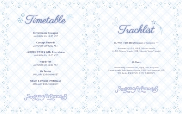 再結成”GFRIEND、スペシャルアルバム「Season of Memories」トラック