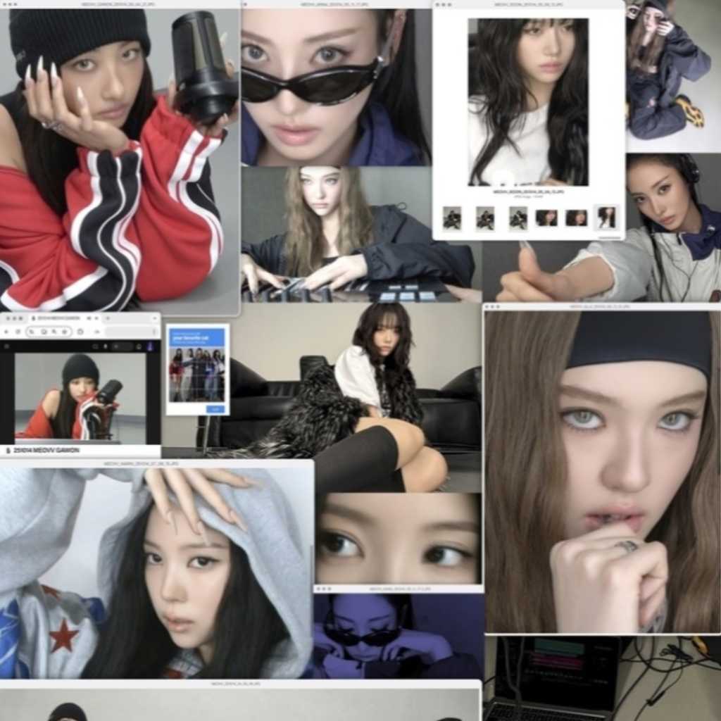 MEOVV、新曲「BURNING UP」コラージュフォトを公開…多彩な着こなしに高まる期待
