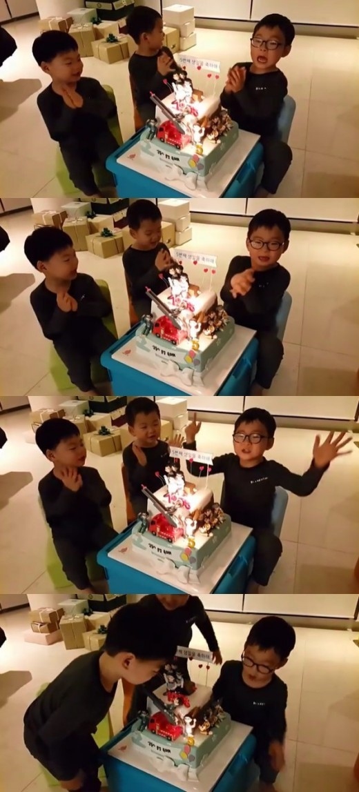 ソン イルグク 三つ子の誕生日パーティー映像を公開 バースデーソングを披露 Kstyle