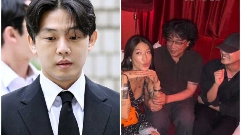 “薬物で有罪判決”ユ・アイン、ポン・ジュノ監督らとパーティー会場に？笑顔の近況がキャッチ