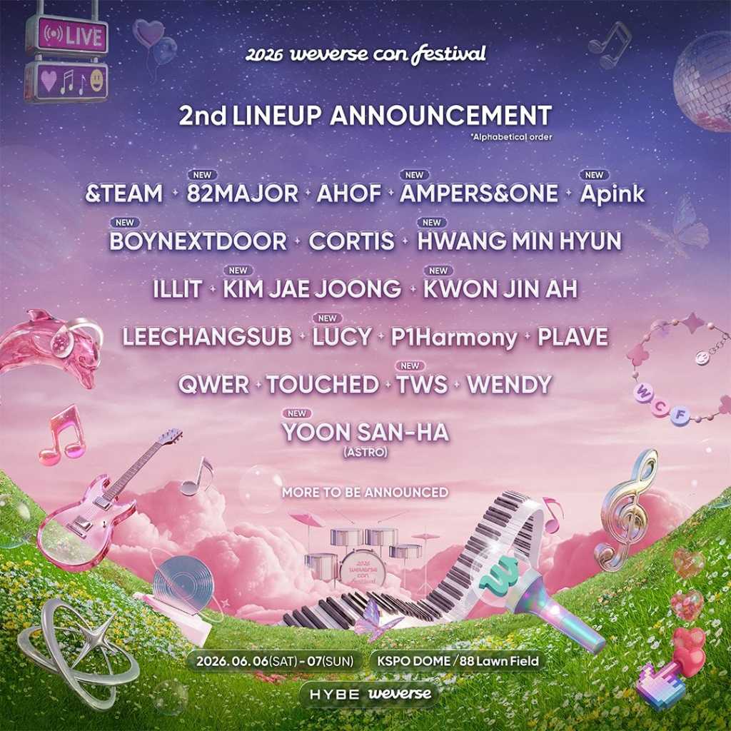 ジェジュンからApink、ファン・ミンヒョンまで！HYBE主催フェス「Weverse Con」第2弾ラインナップを発表