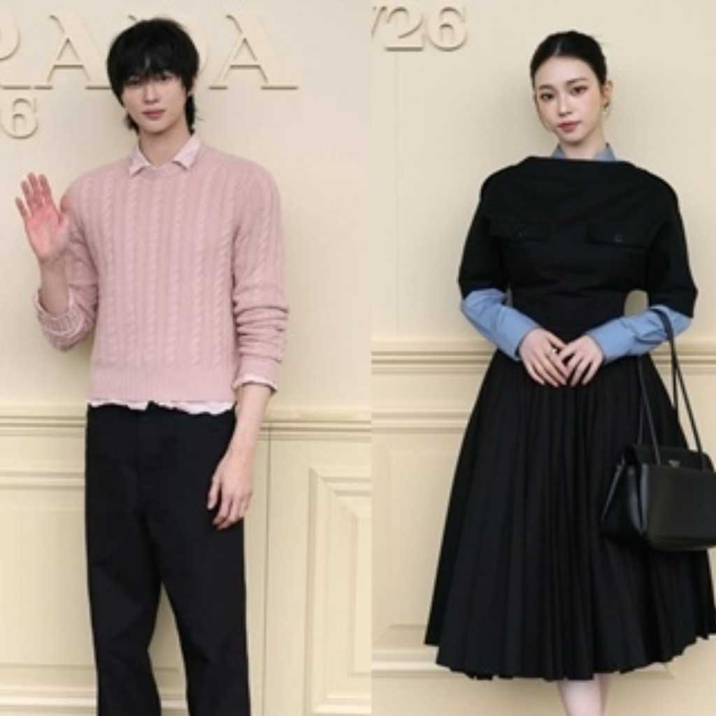 ビョン・ウソク＆aespaのKARINA＆MEOVV ガウォン「PRADA」のファッションショーに登場…圧倒的ビジュアルを披露