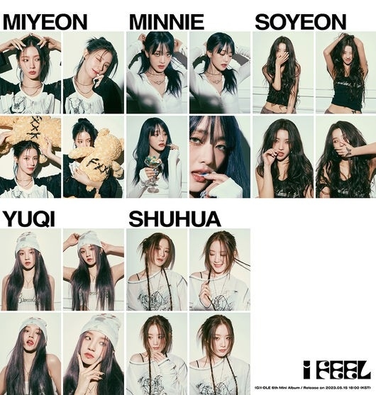 G)I-DLE、6thミニアルバム「I feel」キャスティングボード風のイメージ