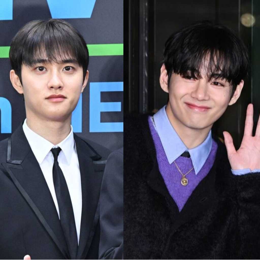 EXO ディオ、授賞式の合間を縫ってお祝いに！BTSのVの姿も…キム・ウビン＆シン・ミナの挙式に豪華スター続々