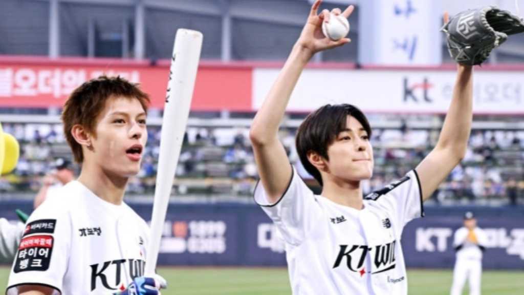 【PHOTO】CORTISのJAMES＆KEONHO、始球・始打式に登場…クールなユニフォーム姿