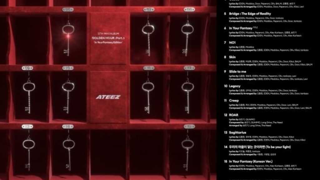 ATEEZ、12thミニアルバム「GOLDEN HOUR：Part․3」限定盤のトラックリストを公開！8人のソロ曲も