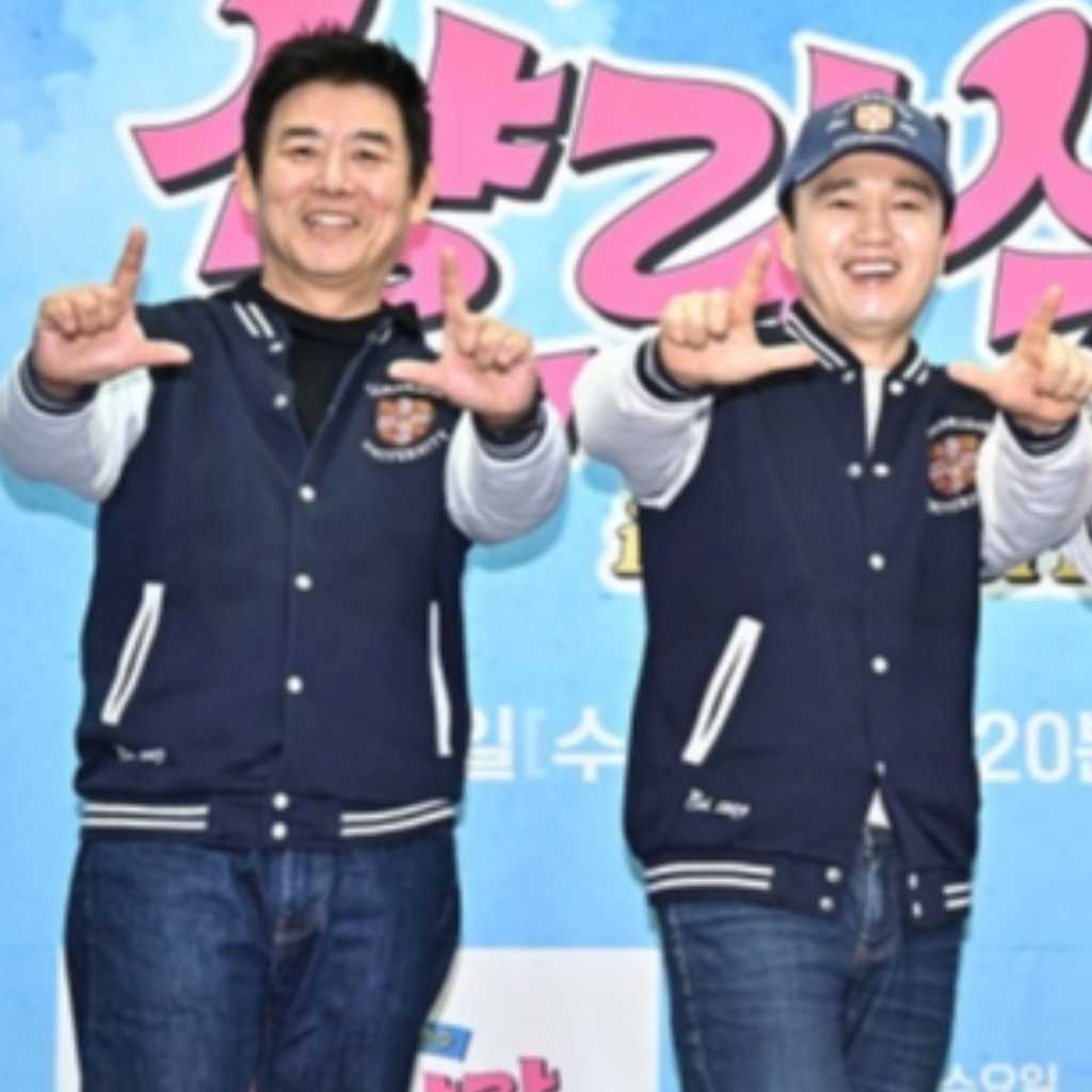 【PHOTO】ソン・ドンイル＆オム・ギジュンら、新バラエティ「遅くなる前に語学研修シャラシャラ」制作発表会に出席