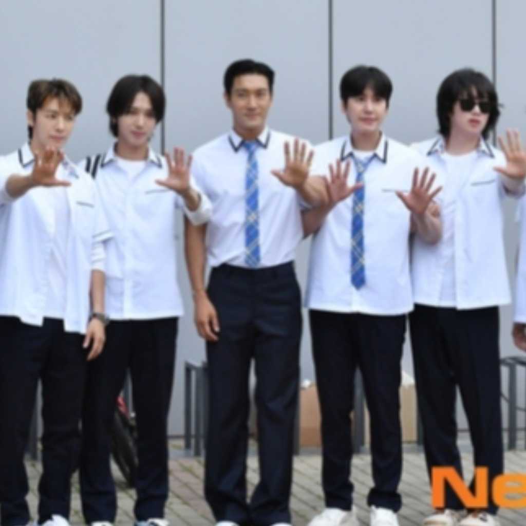 【PHOTO】ラッピングバスで登場！SUPER JUNIOR「知ってるお兄さん」の収録に参加（動画あり）