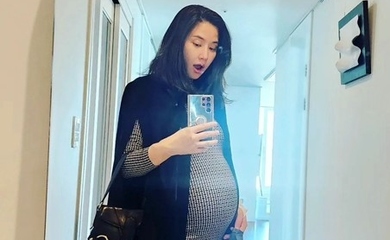 コン・ヒョンジュ、双子を妊娠中…ふっくらお腹を公開「張り裂けそう」