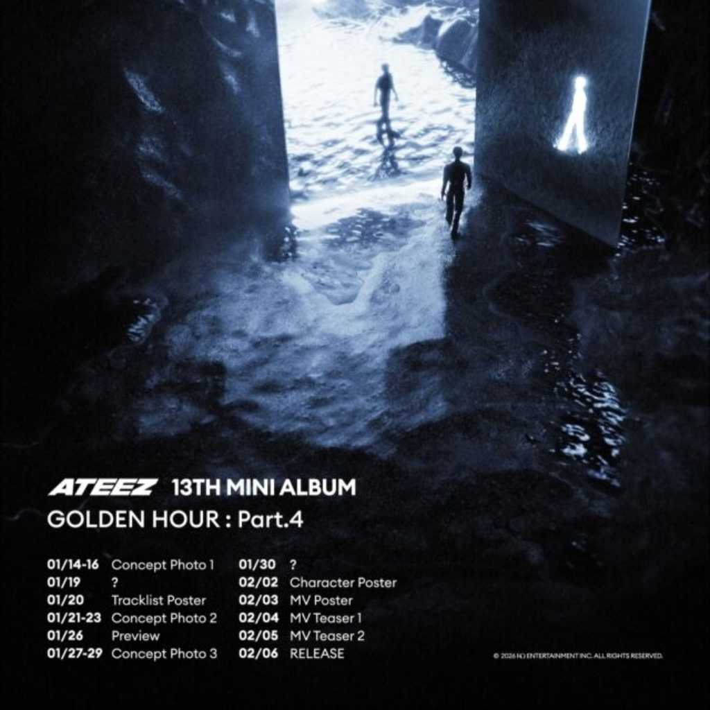 ATEEZ、13thミニアルバム「GOLDEN HOUR : Part․4」プロモーションマップを公開