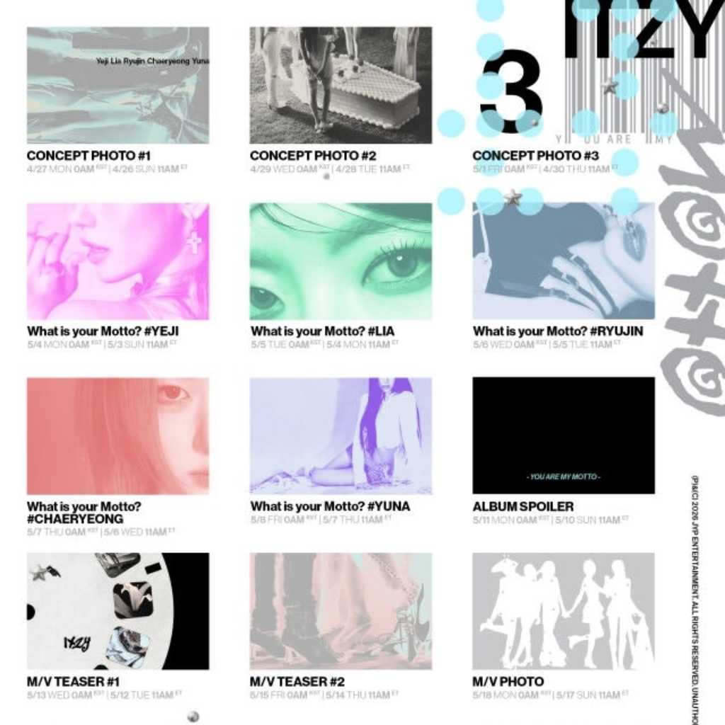 ITZY、5月18日にニューミニアルバム「Motto」でカムバック！予告コンテンツを公開