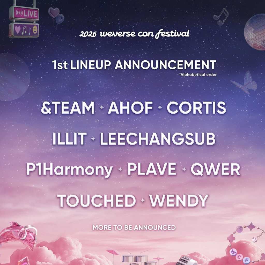Red Velvet ウェンディからCORTISまで、HYBE主催の音楽フェス「2026 Weverse Con Festival」第1弾ラインナップを発表