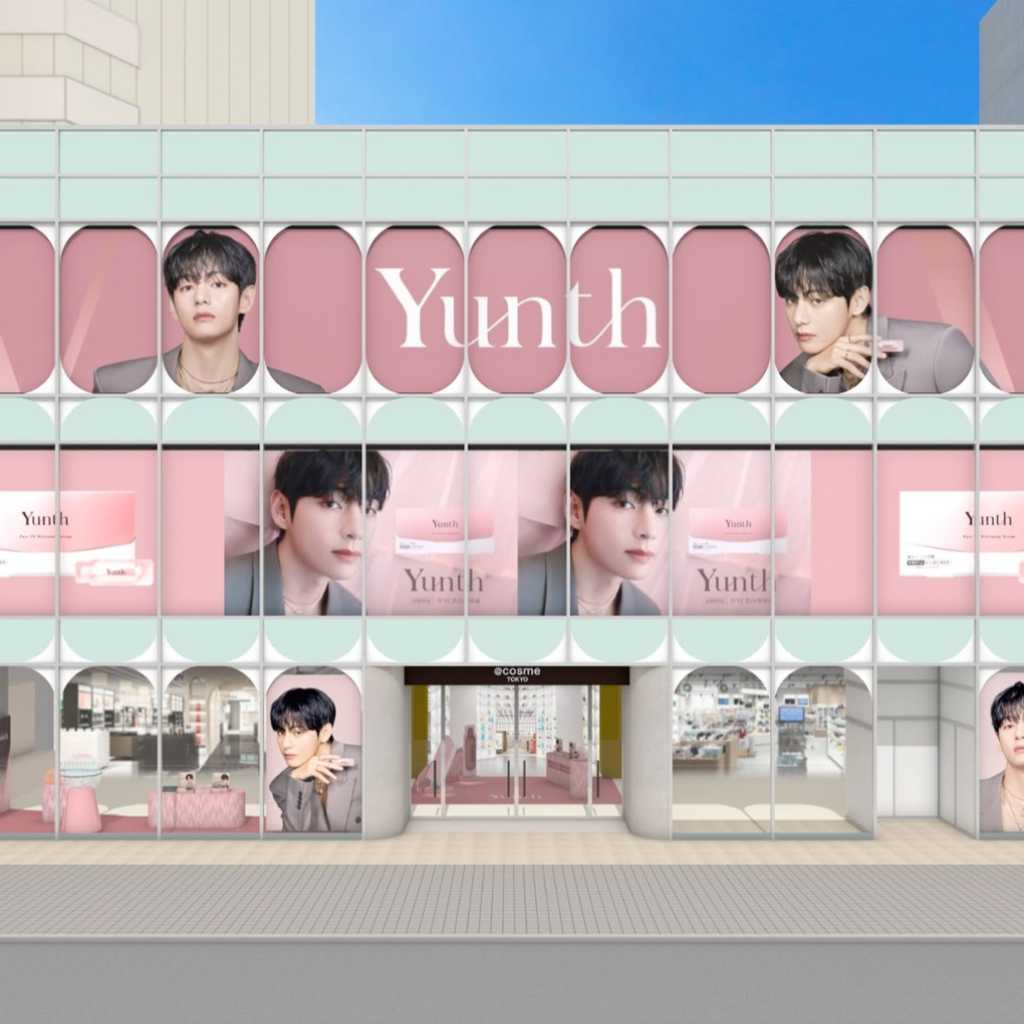 BTSのV、巨大ビジュアルが登場！スキンケアブランド「Yunth」12月10日より東京でポップアップ開催