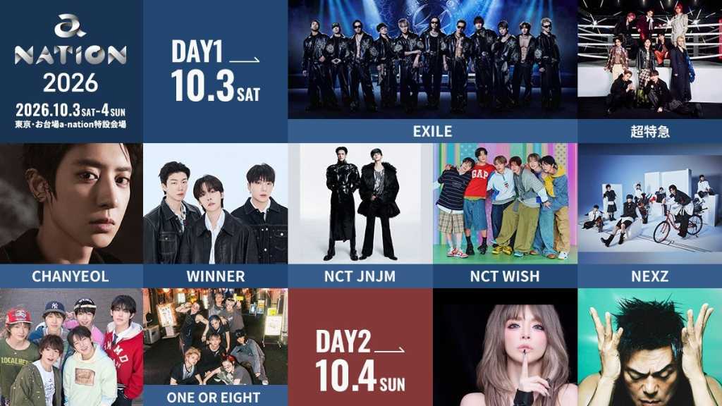 NCT WISH、EXO チャンヨルからJ․Y․ Parkまで!「a-nation 2026」第1弾出演アーティスト発表