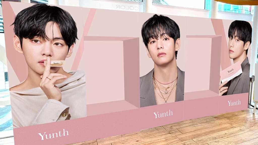 BTSのV、大型ビジュアルでジャック!スキンケアブランド「Yunth」本日より新宿でポップアップを開催