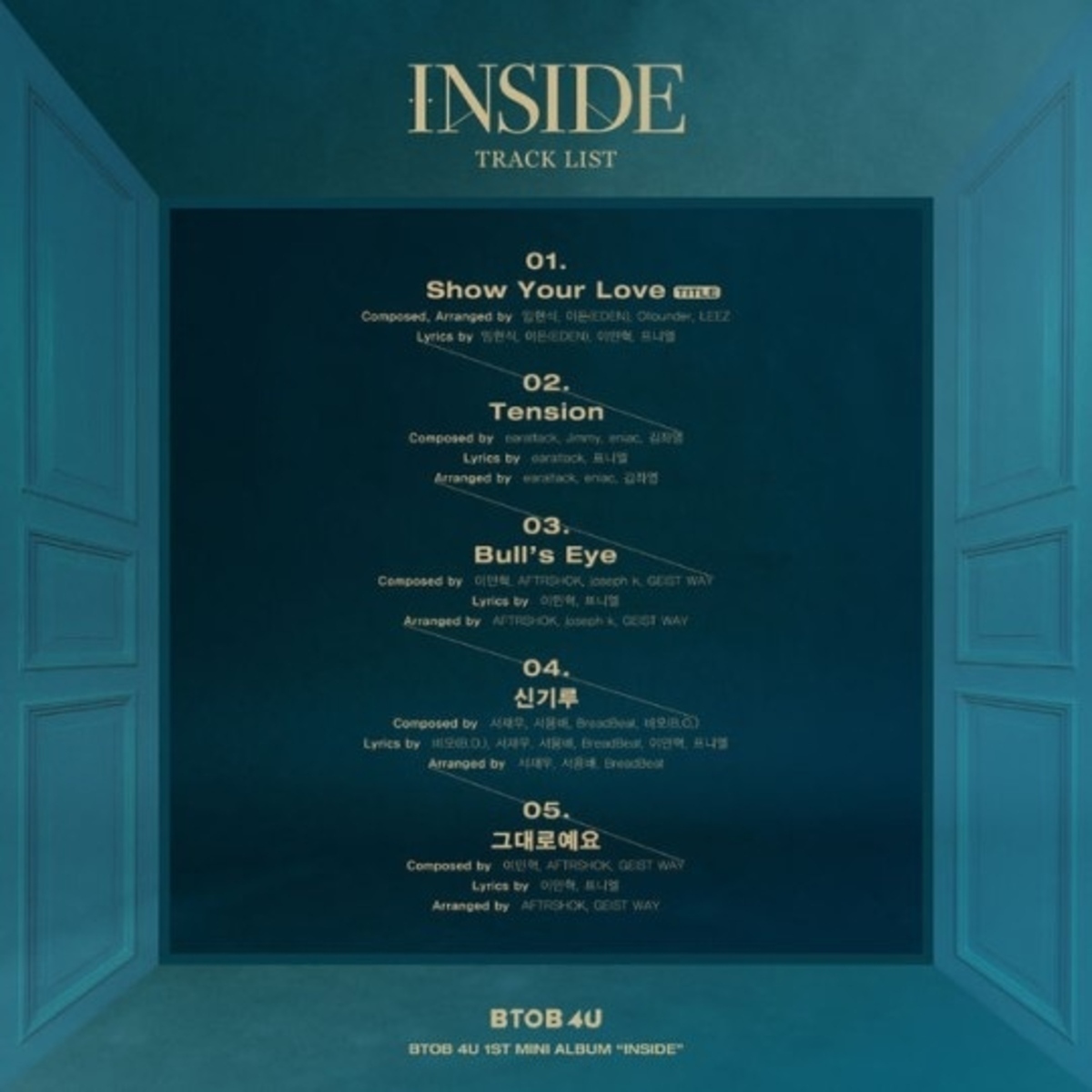 Btobの新ユニット Btob 4u 1stミニアルバム Inside トラックリストを公開 タイトル曲は Show Your Love Kstyle