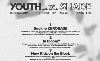 ZEROBASEONE、デビューアルバム「YOUTH IN THE SHADE」トラックリスト