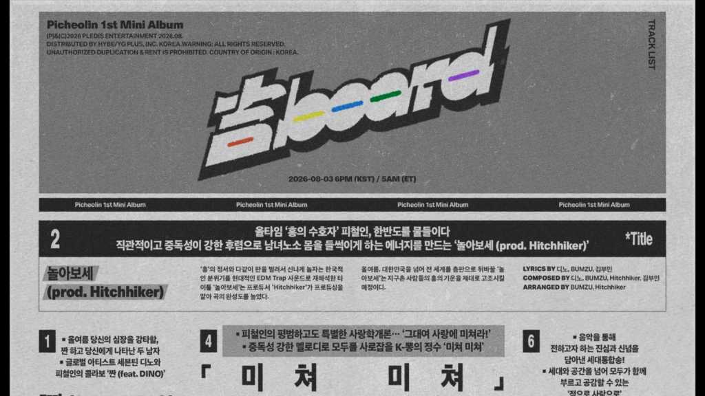 SEVENTEEN ディノ、サブキャラPicheolinとしての1stミニアルバム「吉BOARD」トラックリストを公開