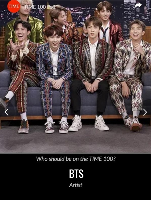 Bts 防弾少年団 米タイム誌選定 世界で最も影響力のある100人 の候補に 日本からは安倍晋三首相も Kstyle