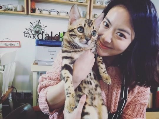 韓国で活躍中 秋葉里枝 猫と一緒に撮った写真を公開 人形のような美貌をアピール Kstyle