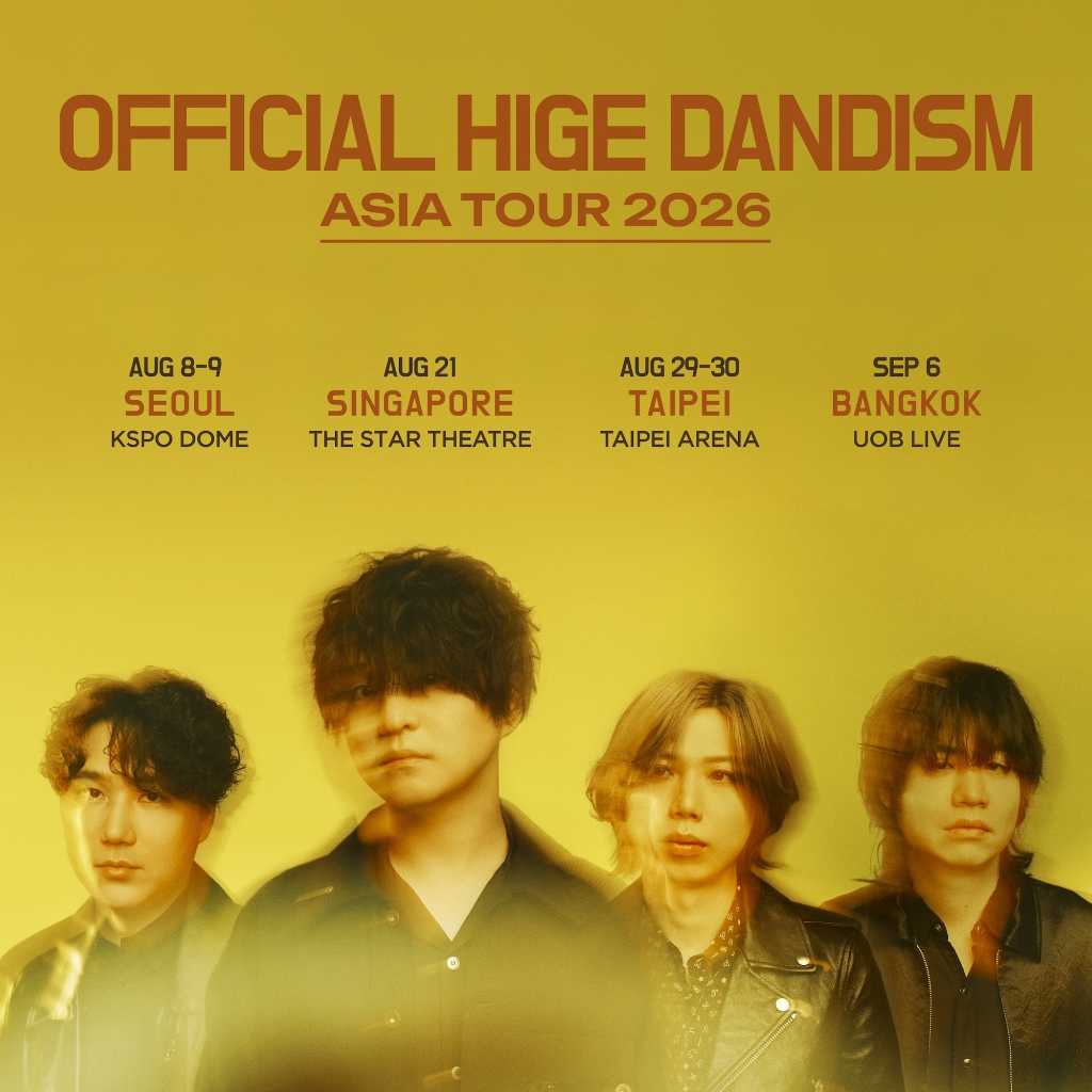 Official髭男dism、8月にソウル公演が決定!4都市を回るアジアツアーを開催