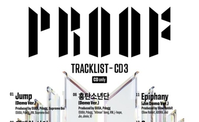 BTS（防弾少年団）、ニューアルバム「Proof」3枚目のCDのトラック