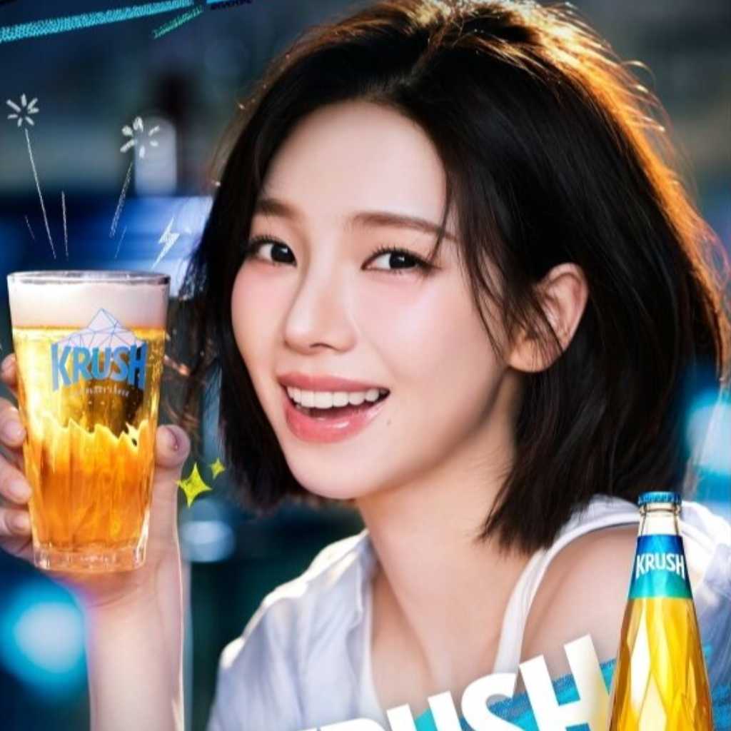 aespaのKARINA、ロッテ七星飲料と再契約！韓国ビール「KRUSH」新CMを公開