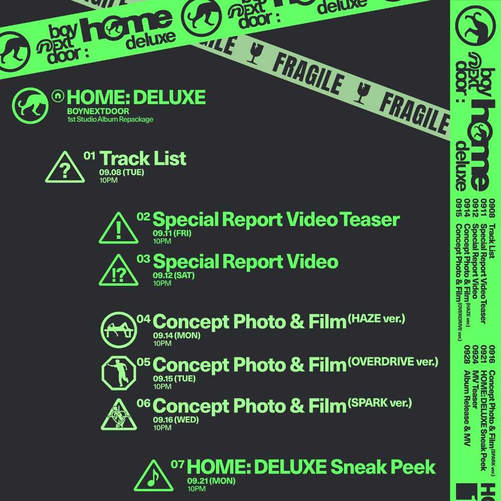 BOYNEXTDOOR、1stフルアルバムのリパッケージ「HOME: DELUXE」スケジューラーを公開