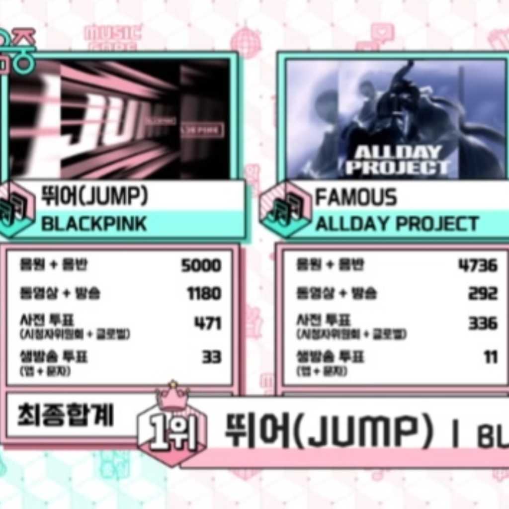 BLACKPINK「音楽中心」で3週連続1位を獲得！音楽番組で10冠達成の快挙