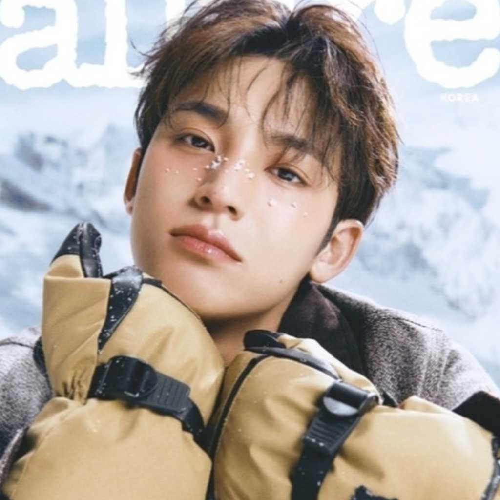 SEVENTEEN ミンギュ、雪を鼻に乗せてキュートなポーズも！夢幻的な冬のグラビアが公開