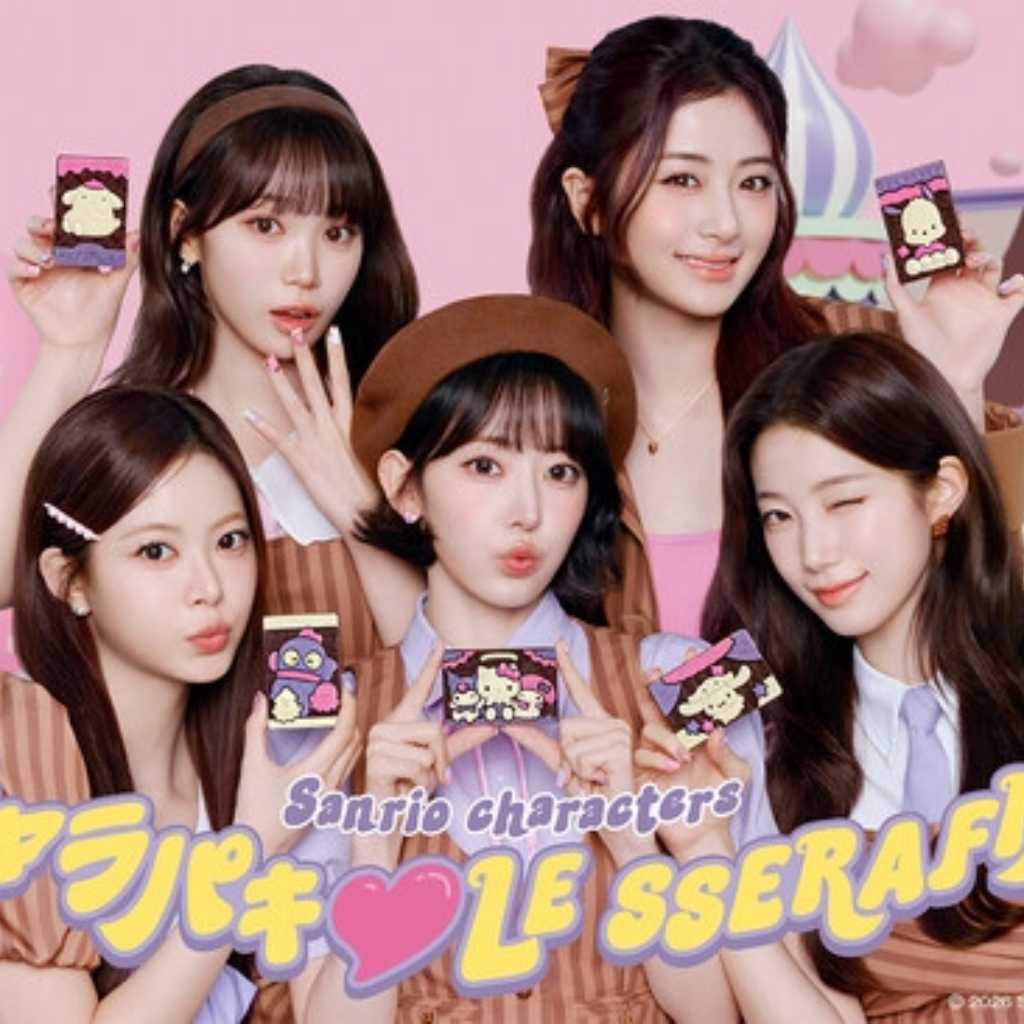 LE SSERAFIM、リニューアルした「キャラパキ」に挑戦！新CMが本日より公開…サンリオキャラクターズと夢の共演