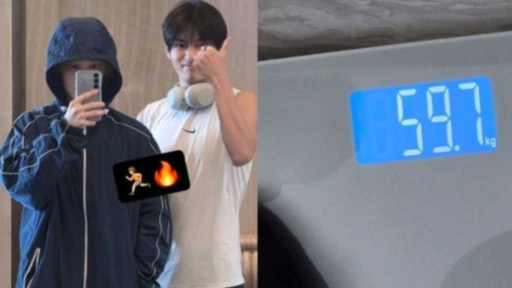 BTS's Jimin showcases his fitness routine on social media, revealing his weight and participating in a comeback event with the group.