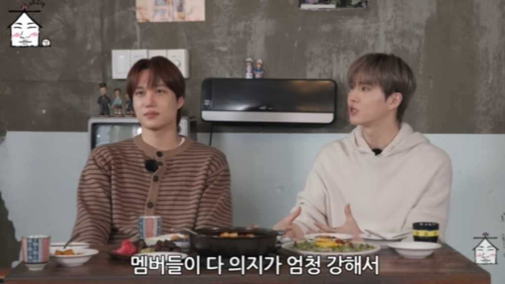 Suho and Kai of EXO share their struggles during the preparation of their 8th album and reflect on their recent performances.