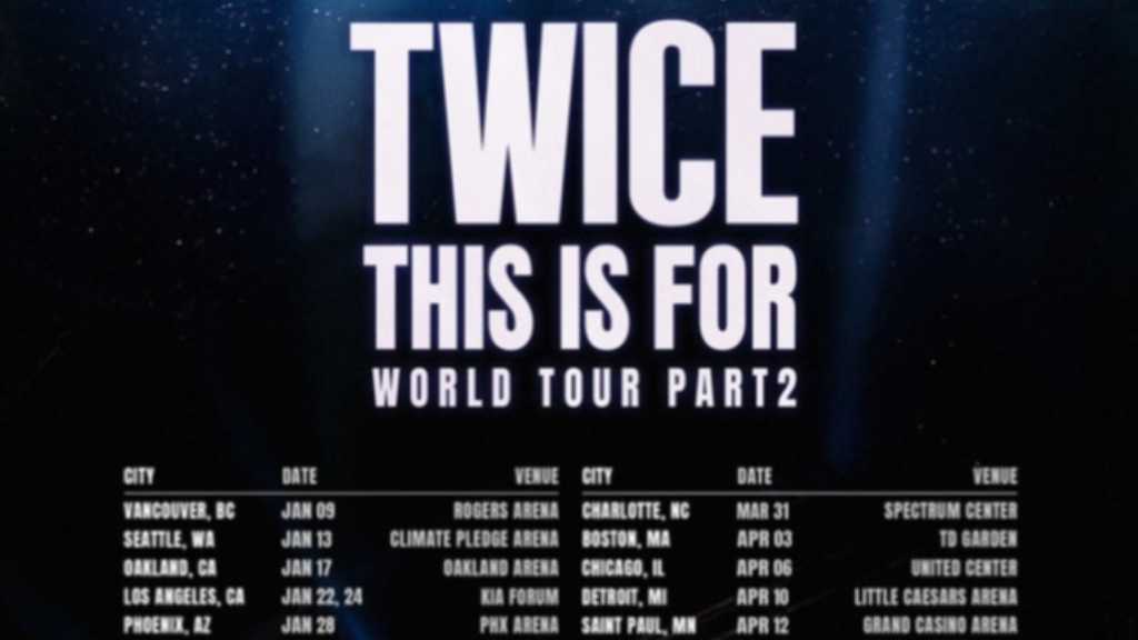 TWICE expands their world tour with new dates in North America and Europe, totaling 42 regions and 56 performances.