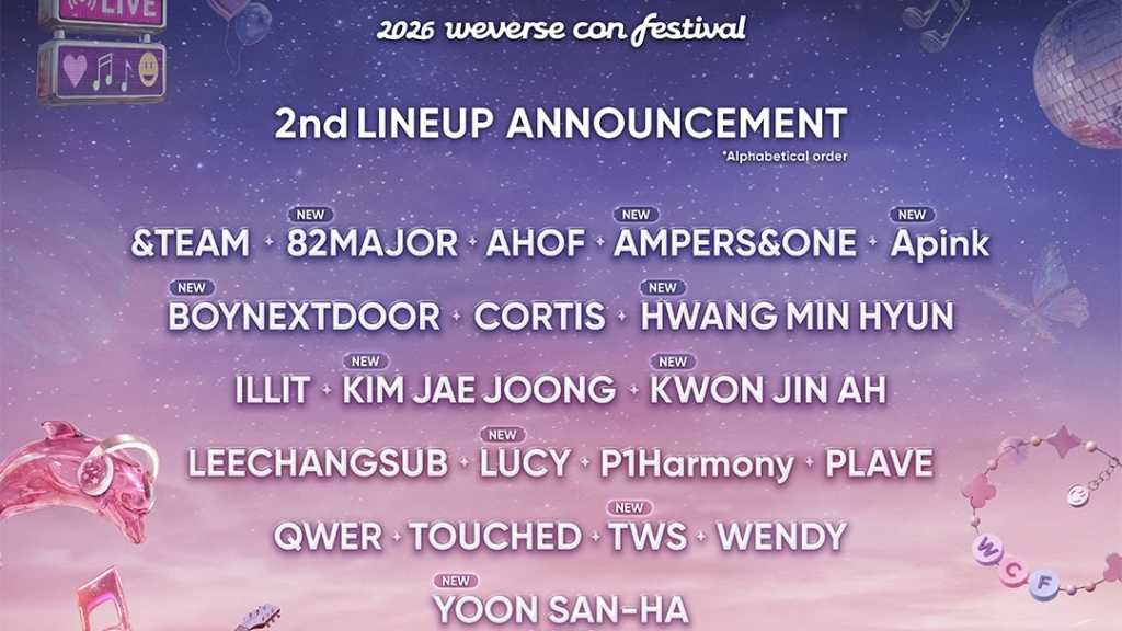 HYBE reveals 10 more artists for the 2026 Weverse Con Festival, showcasing a mix of K-POP generations in Seoul this June.