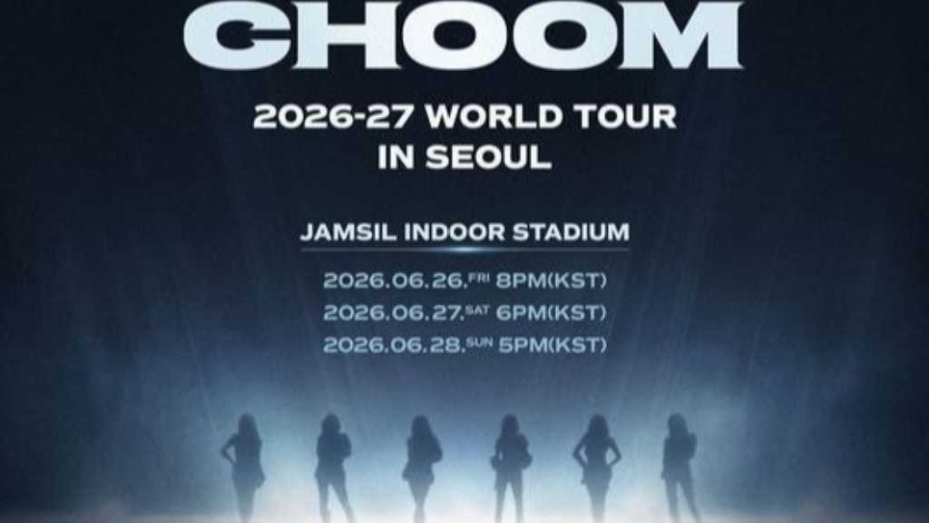 BABYMONSTER's second world tour starts in Seoul from June 26-28, 2026, with a new album titled 'CHOOM' set for release in May.
