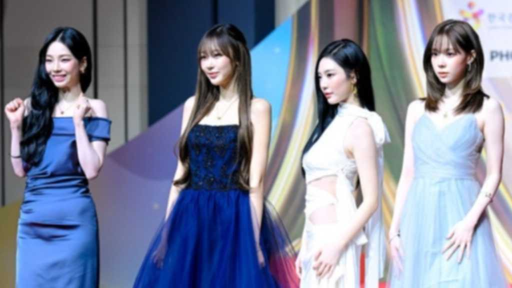 aespa appeared on the red carpet for the 2025 SBS Music Awards, featuring 36 popular artists including NCT, Stray Kids, and ITZY.