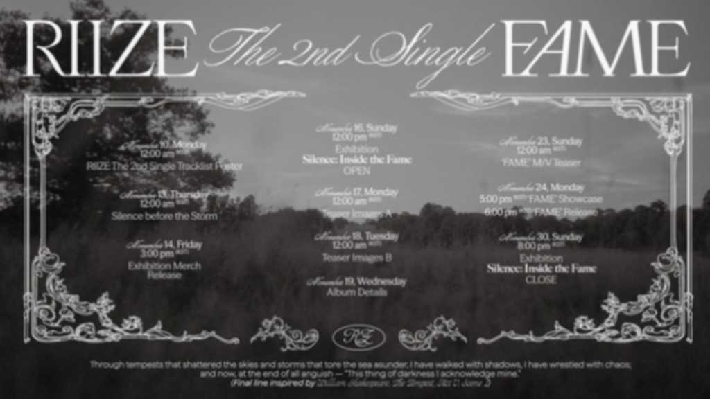 RIIZE engages fans with diverse content ahead of their new single "Fame," focusing on their growth and emotional experiences.