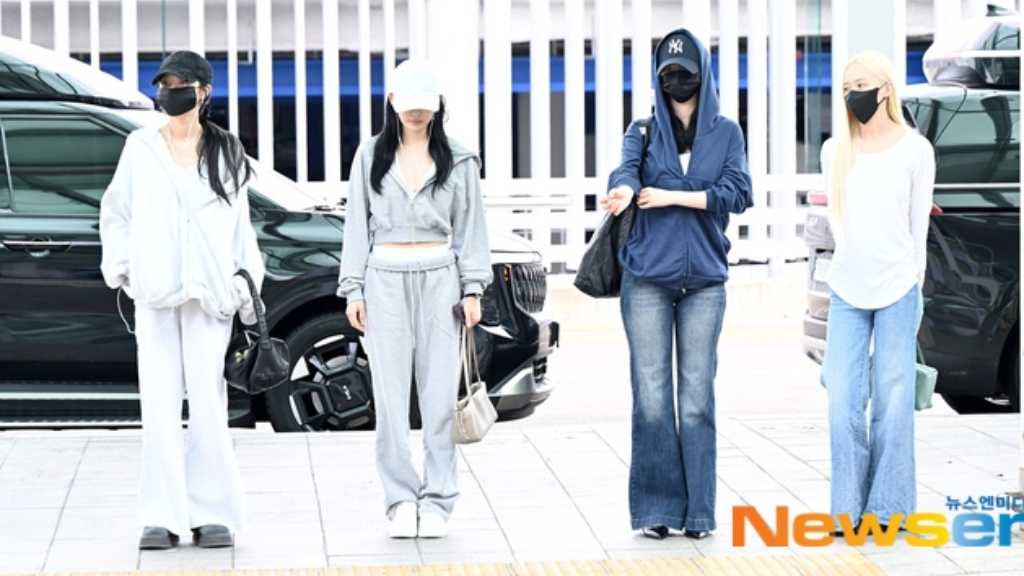 aespa departed for São Paulo via Incheon International Airport for their 2026-27 live tour, while GISELLE and WINTER made separate media appearances.