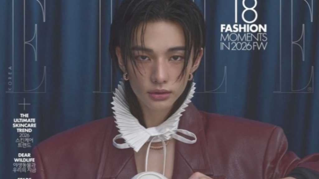 Hyunjin from Stray Kids graces the cover of ELLE's April issue, showcasing his dynamic moments and discussing his passion for performing.