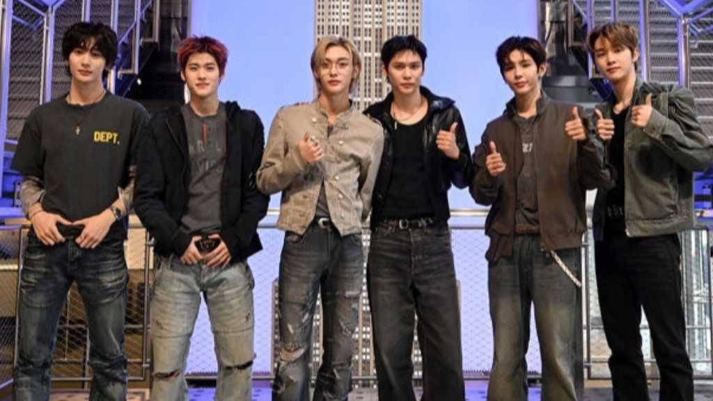 RIIZE illuminated the Empire State Building orange, symbolizing their rise and mission to connect through music during their NY tour.