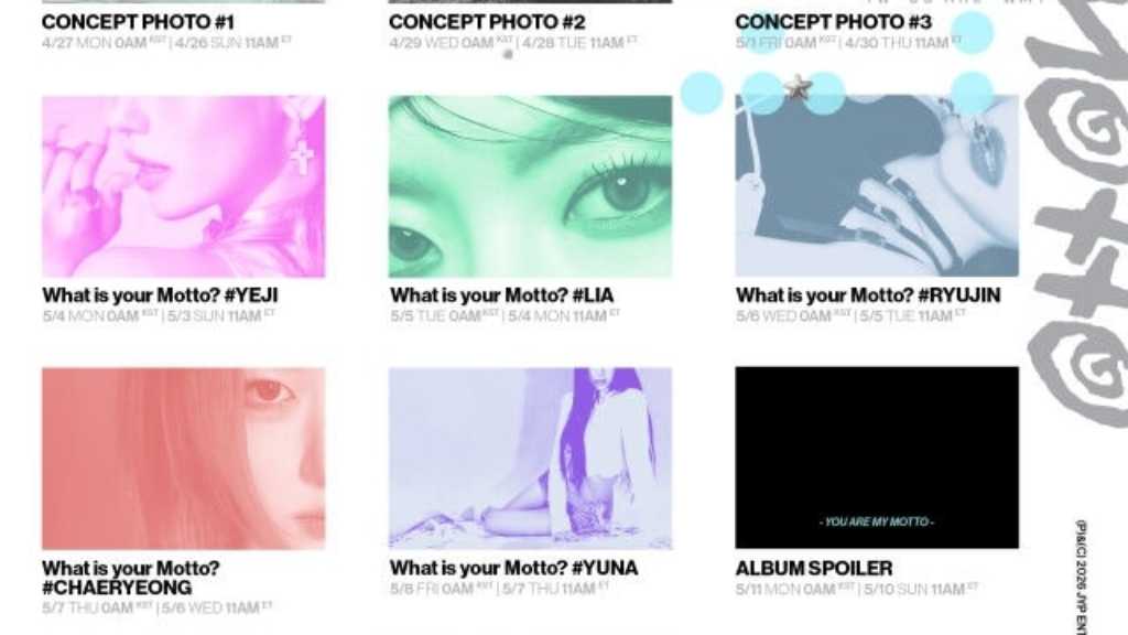 ITZYが約6ヶ月ぶりにミニアルバム「Motto」をリリース。27日からコンセプトフォトやMV予告を公開し、18日にはカウントダウンライブを実施。